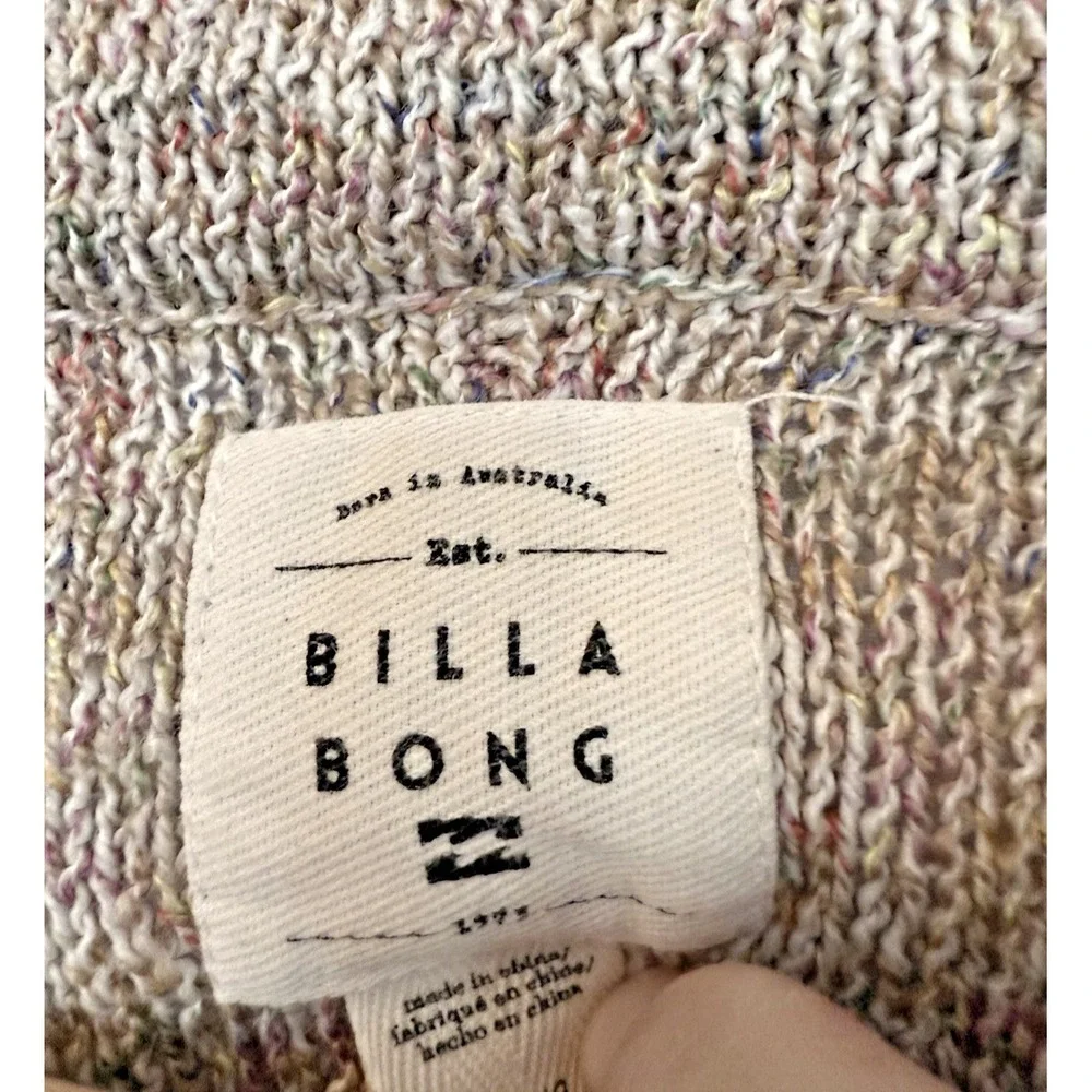 Streetwear‎ Billabong Boho Deconstructed Sweater Sz L Crop Multi-Colored Flared